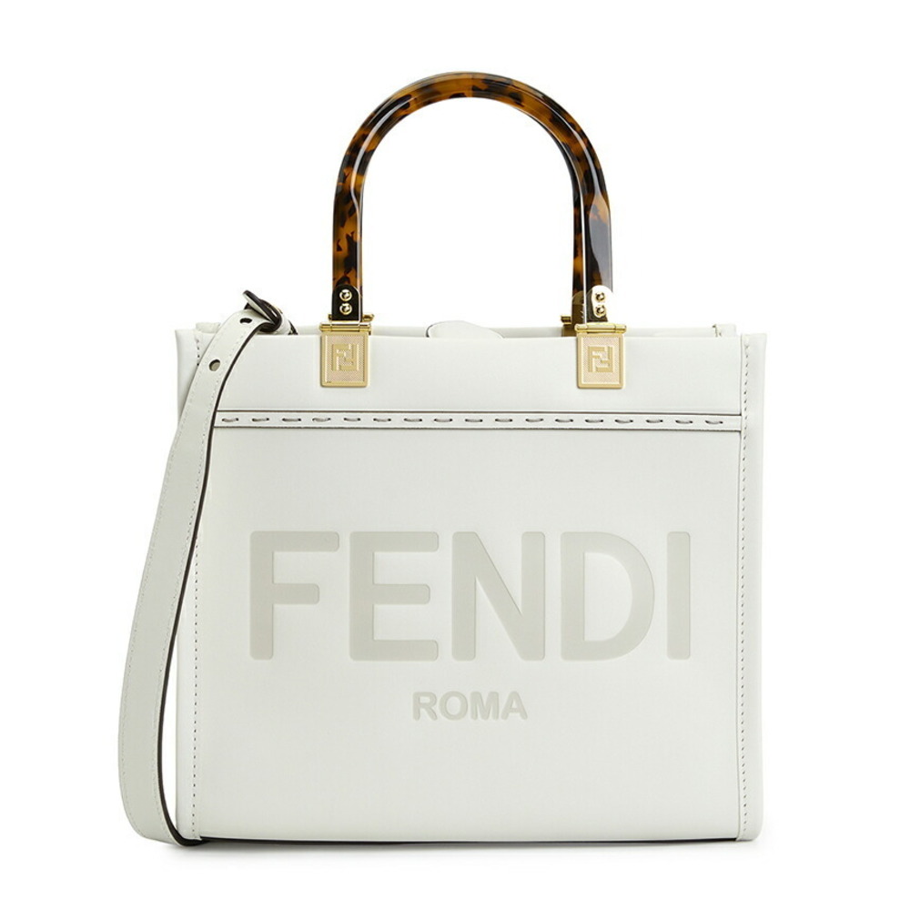 FENDI FF Jacquard Shopper Tote Shoulder Bag Brown